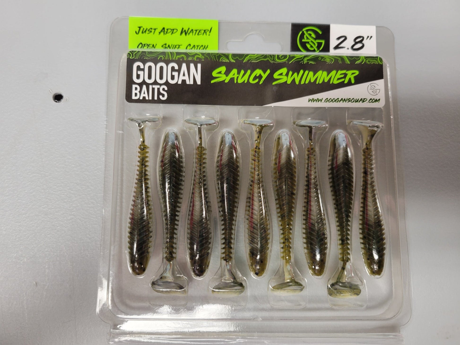 Googan 2.85 Saucy Swimmer Green Pumpkin Pearl – Southern Sweet